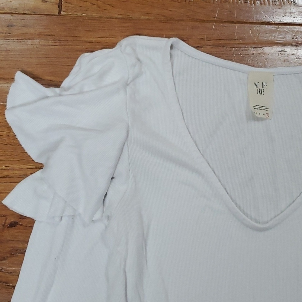 We the Free white ruffle long sleeve - Picture 2 of 7